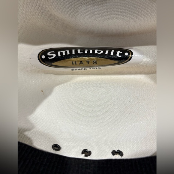 Smithbilt Hats Unisex White Cowboy Hat Size L/XL Cattleman Style - Picture 6 of 15